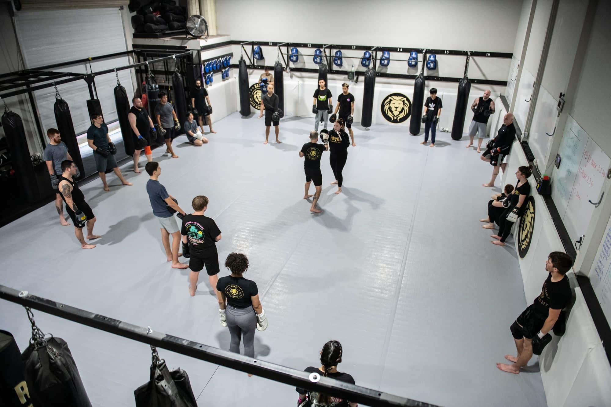two students demonstrating how to practice for boxing class at Royal Mixed Martial Arts