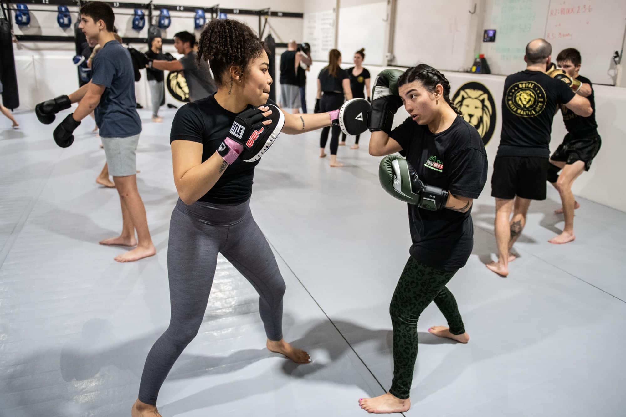 students practicing dodging techniques in Royal Mixed Martial Arts Boxing Class